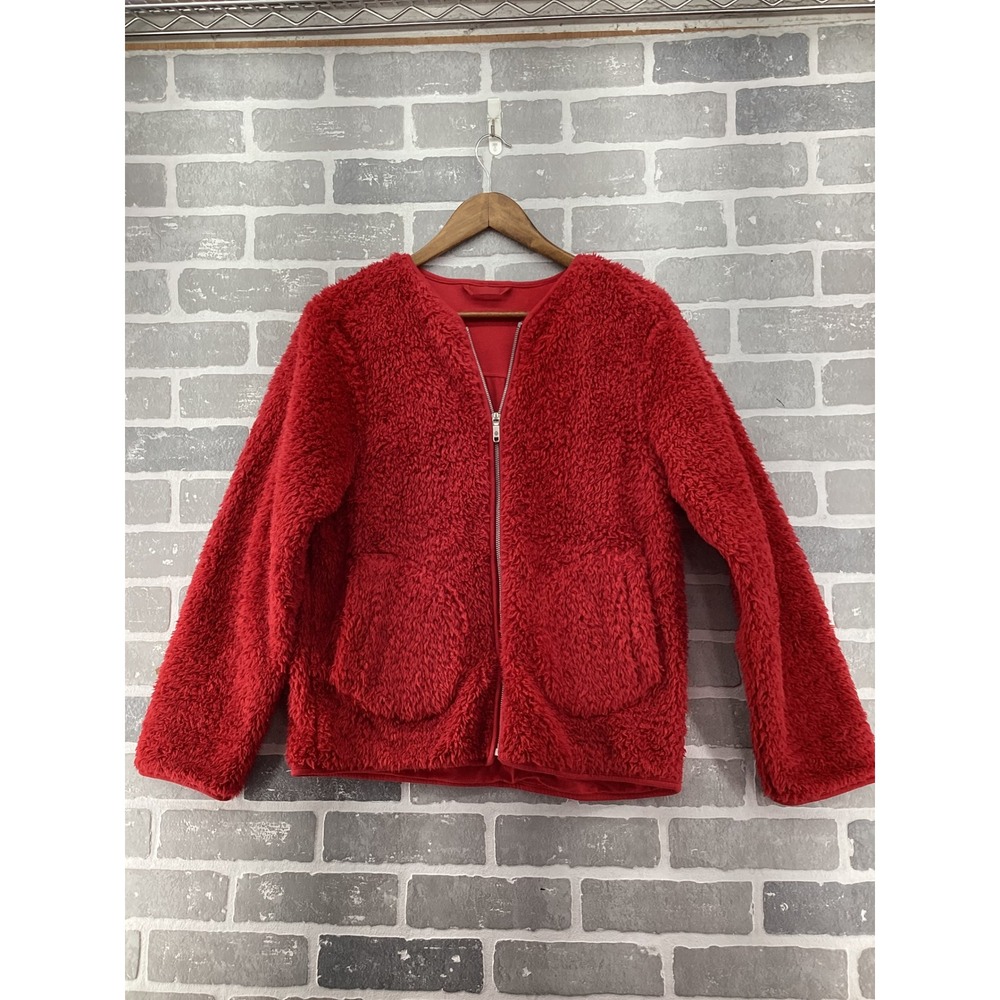 Lululemon Oh So Sherpa Full Zip Jacket Red Fleece Size 6 LW3ECJS
